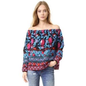 Gorgeous EUC(worn once) Tanya Taylor Embroidered Off Shoulder Nessa top.L/XL fit